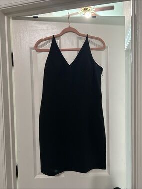 A. Byer Black V-Neck Mini Slip Dress